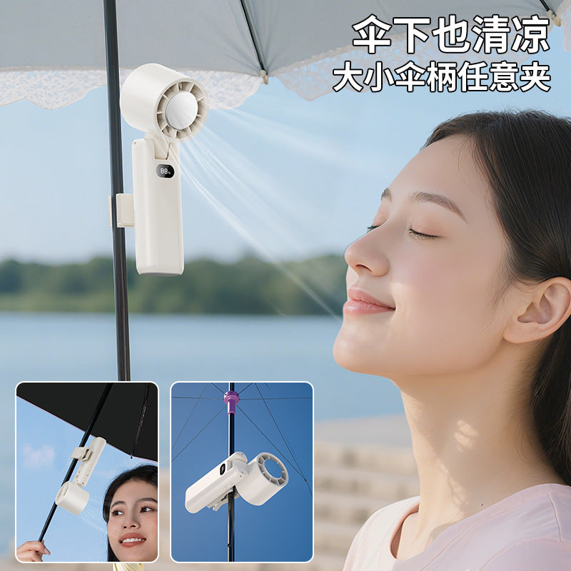 2026 new outdoor high-speed clip fan - portable digital display handheld ice cooling foldable fan wholesale