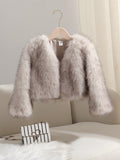 cross-border e-commerce hot seller: faux fur fashion warm hooded jacket
