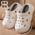 Height-increasing crocs women's summeroutwear2024new arrival stepping on shit feeling eva bottom beach seaside non-slip toe slippers