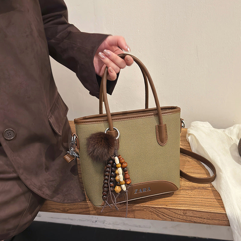 Retro commuting quality satchel bag 2025 new work commuting shoulder underarm bag casual bag elegant tote bag