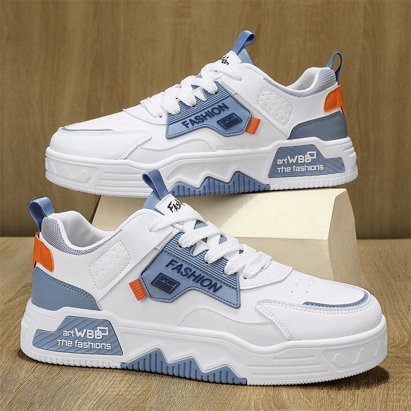 2026 spring new men's anti-slip breathable casual skate shoes, youth height-increasing chunky sole athletic sneakers