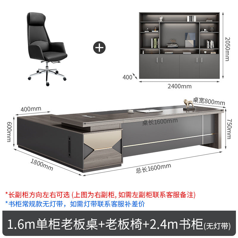 Boss desk simple modern president desk and chair combination double side cabinet head desk manager supervisor office furniture