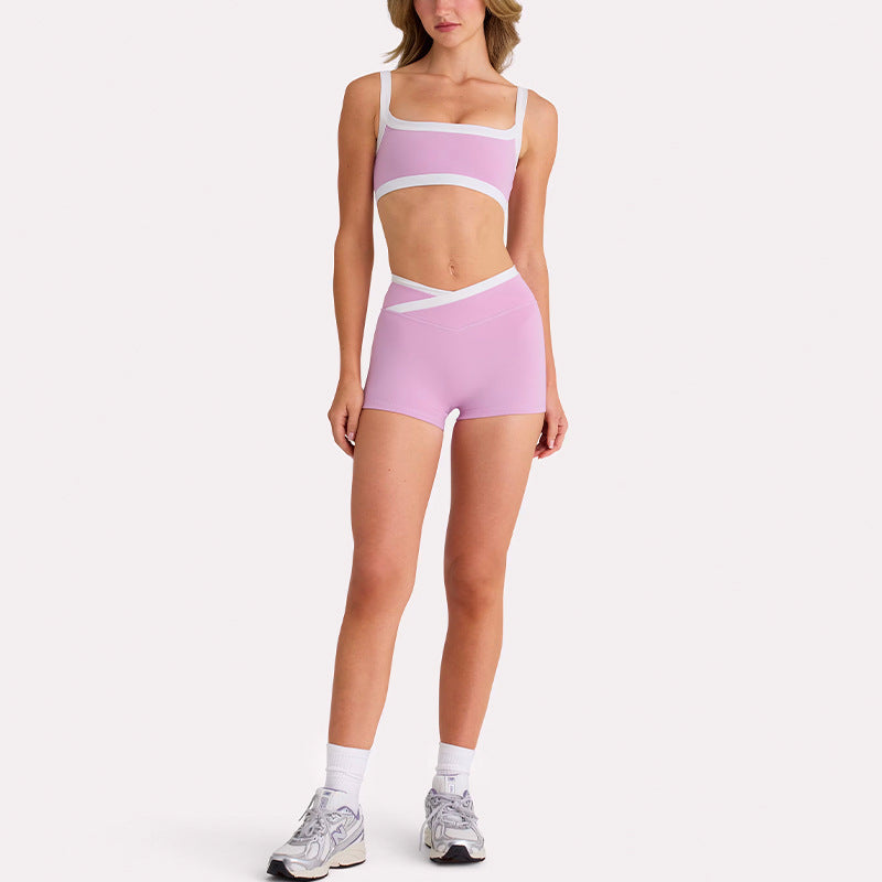 new arrival yoga clothes high waist hip lift tummy control slimming look sling beautiful back running sports intimates bra suit for women