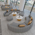 Hotel sofa bar vip room curved coffee table combination dining living room table and chair set - leather art