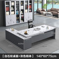 White stone pattern desktop + gray cabinet [deepened side cabinet]