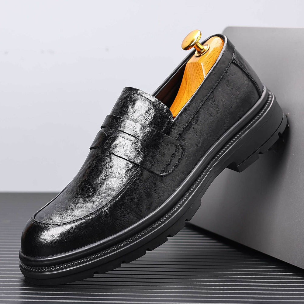 Genuine leather shoes men's shoes new arrival slip-on formal wear live cross-border hand-grab pattern breathable business casual slip-on leather shoes