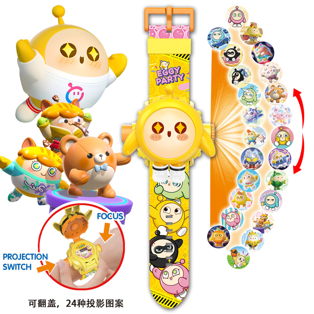 Piggy projector watch peppa pig cartoon luminous electronic watch egg boy and girl party kids toy gift