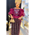 new party evening dress, heavily rhinestone embellished, hot-selling  african women's dress with belt included
