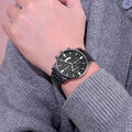 watch fake three-eye men's steel band watch business casual calendar quartz watch men's spot other