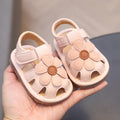 Versatile closed-toe sandals for baby girls - summer squeaky shoes, cute soft-soled infant shoes, princess shoes, first walker shoes for 0-1 year olds