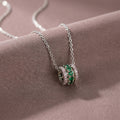 8423 green zirconium small waist steel necklace