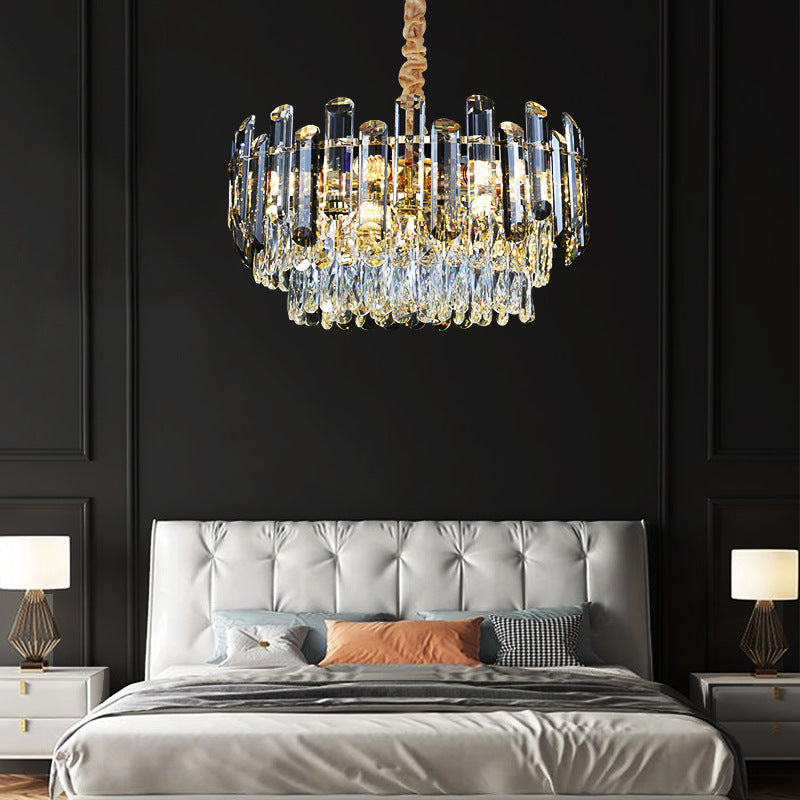 Crystal chandelier living room light 2023 new light luxury simple modern villa high-end atmosphere bedroom dining room lighting