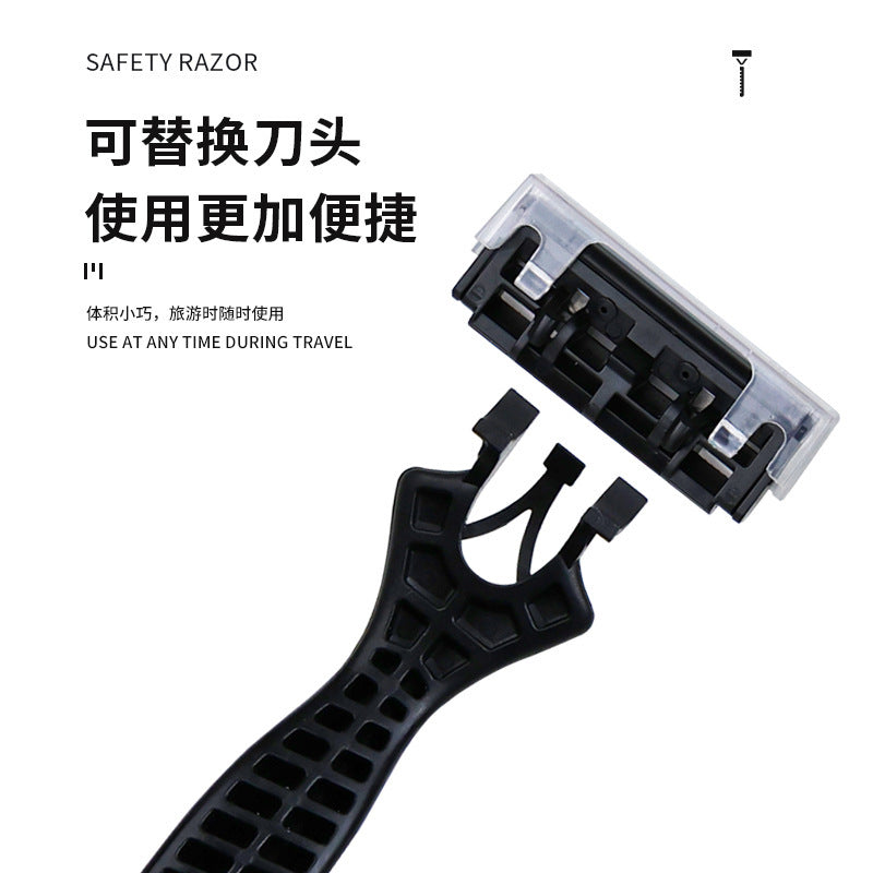 Factory custom men's razor manual stainless steel blades replaceable head shaving knife shaving gadget new arrival