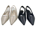 Za2025 new pointed-toe stiletto heel sandals - open back, flat sole, elegant ruched detail, back strap, casual everyday style