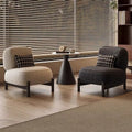Cream style solid wood sofa chair normcore cashmere lazy lounge chair japanese style small apartment casual sofa seat