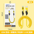 65w fast charging retractable coiled data cable, 2-in-1/4-in-1 car charger cable, compatible with apple and huawei fast charging