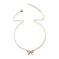 Wholesale bowknot necklaces - european & american cross-border jewelry - minimalist fashion pendants - women's alloy diamond-studded chokers & sweater chains