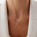 Amazon cross-border new arrival: bowknot necklace for women - unique, stylish, minimalist gold clavicle chain - wholesale from manufacturer