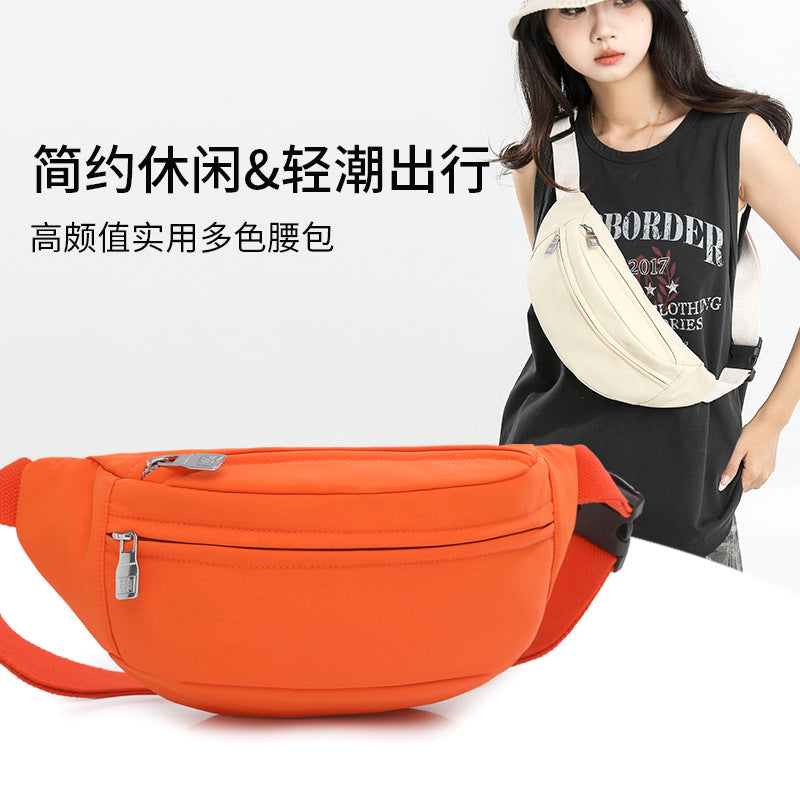 Foreign trade multi-color breast bag can be printed logo men's and women's sports messenger bag Japanese shoulder bag mountaineering travel gift fanny pack