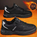 Men's 2025 winter construction work boots: leather, waterproof, slip-resistant, wear-resistant, cold-weather, warm, fleece-lined cotton shoes