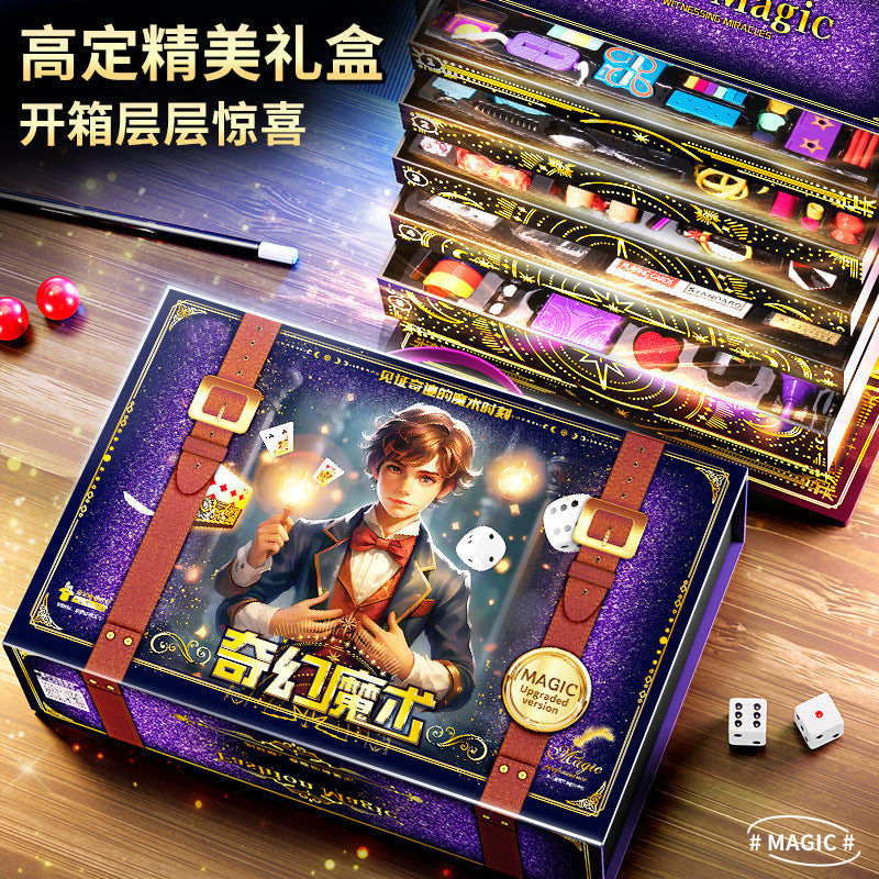 Children's Magic Props Gift Box Set Magic Toys Boy Shock Poker Premium Show Girl Birthday Gift