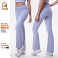 pleated micro-flare yoga pants, high-waisted, butt-lifting, dance and casual pants, fashionable tight-fitting fitness leggings for women