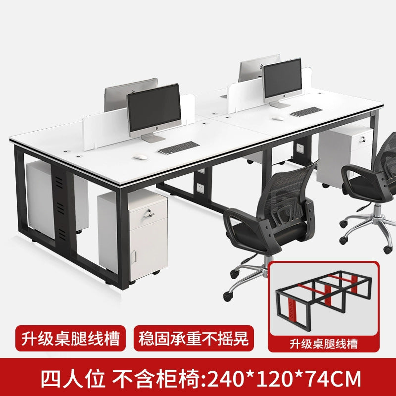 Office desk and chair set - 4, 6, or 8 seater workstation - cardboard office - minimalist modern office desk for employees