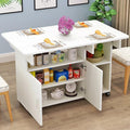 Faux marble nordic extendable folding dining table, rectangular modern minimalist home small apartment dining table for 4-6 people