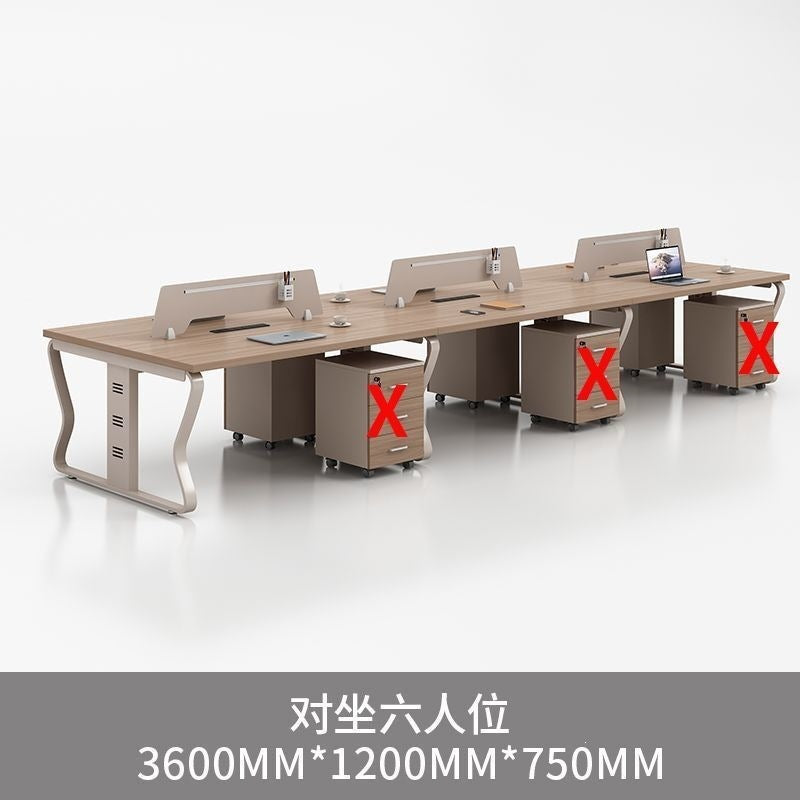 Computer desk and chair set - modern minimalist conference table for meetings, partitioned multi-person office desk for employees