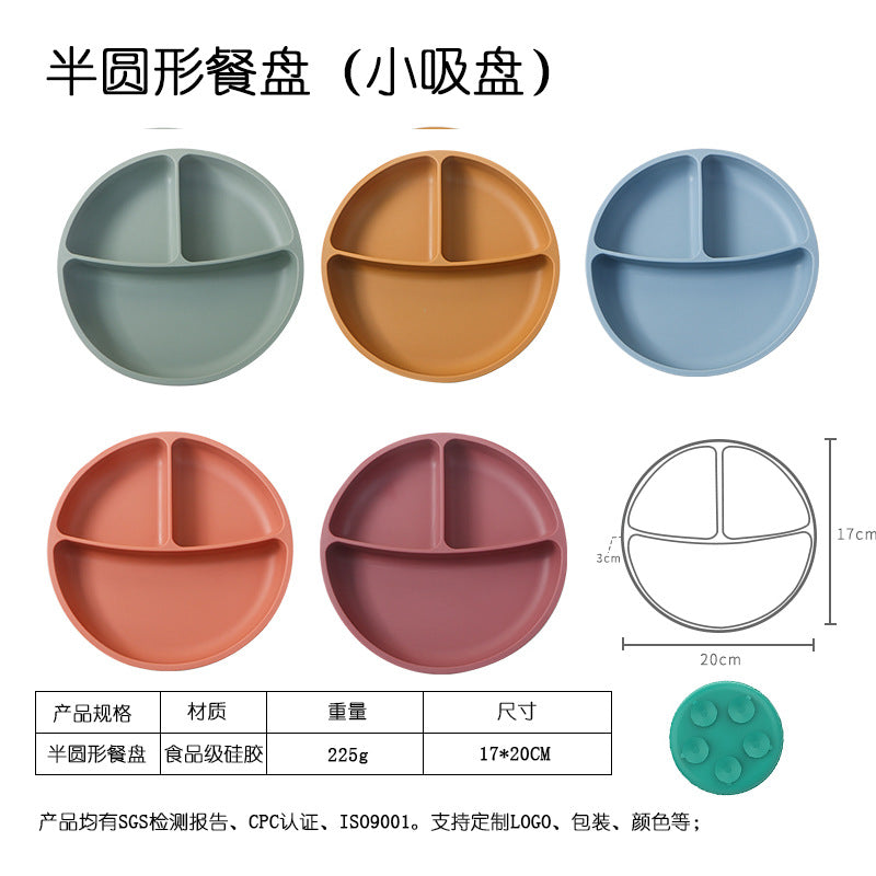 Customized cross-border hot-selling children's dinnerware set, food-grade platinum silicone tableware, silicone bowl and spoon, baby and maternity products