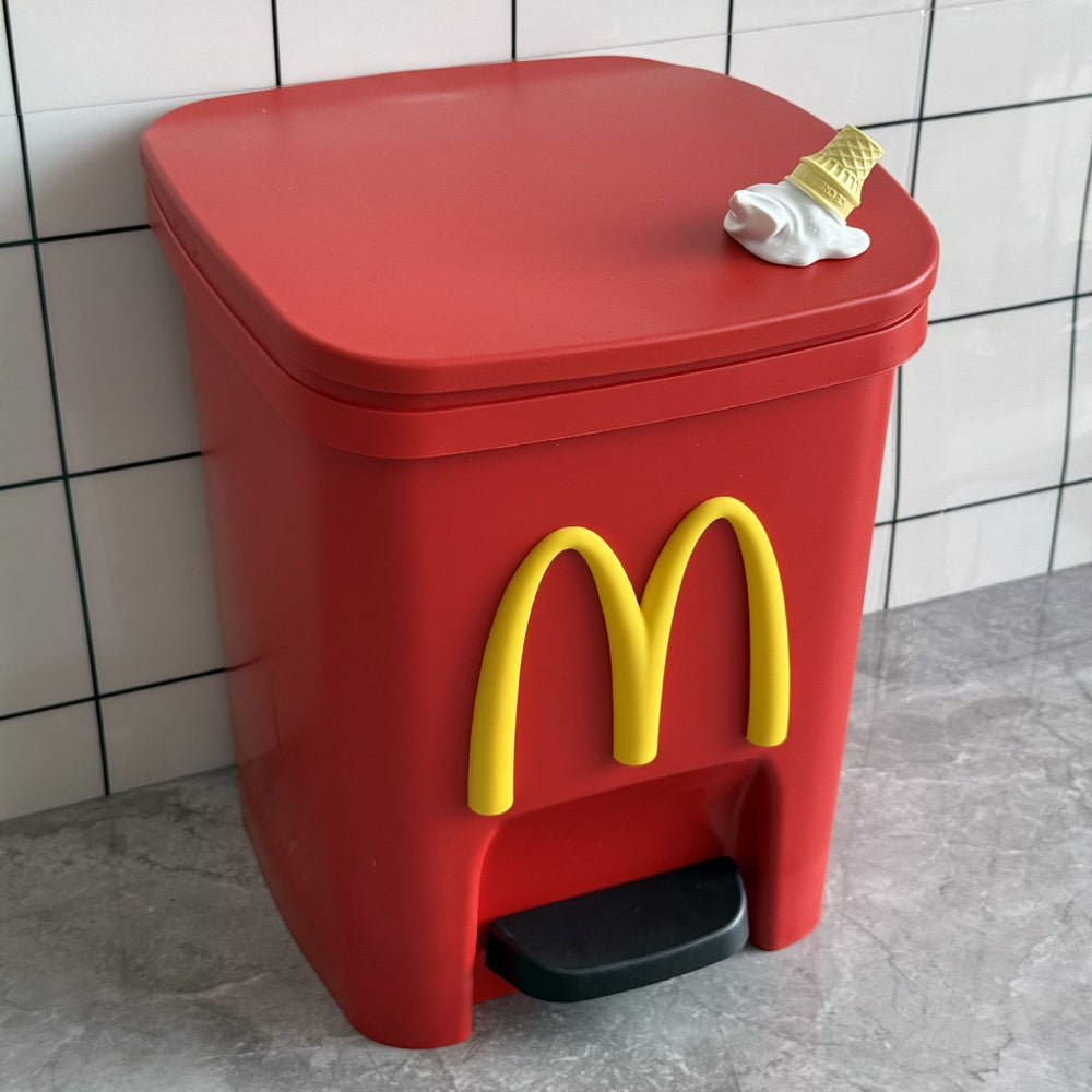 Maimai trash can with lid, cute and childlike, for home, living room, bedroom, silent, large capacity, bathroom, kitchen