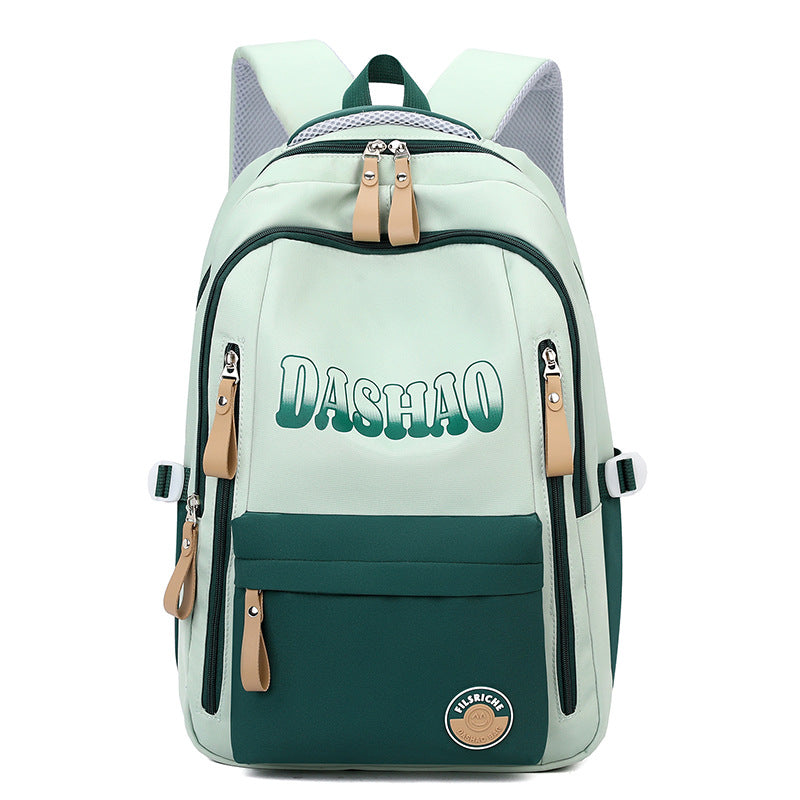 Spring and summer new high school students large-capacity schoolbag lightweight weight backpack primary school students simple and strong backpack