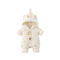 Men's and women's khaki outwearwinterheattech rompers, outdoor clothing, baby fleece-lined winter clothing, one-piece thickened baby clothes