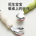 Kids' 316 stainless steel portable cutlery set - cartoon spoon, fork, training chopsticks, dinosaur baby fork and spoon set