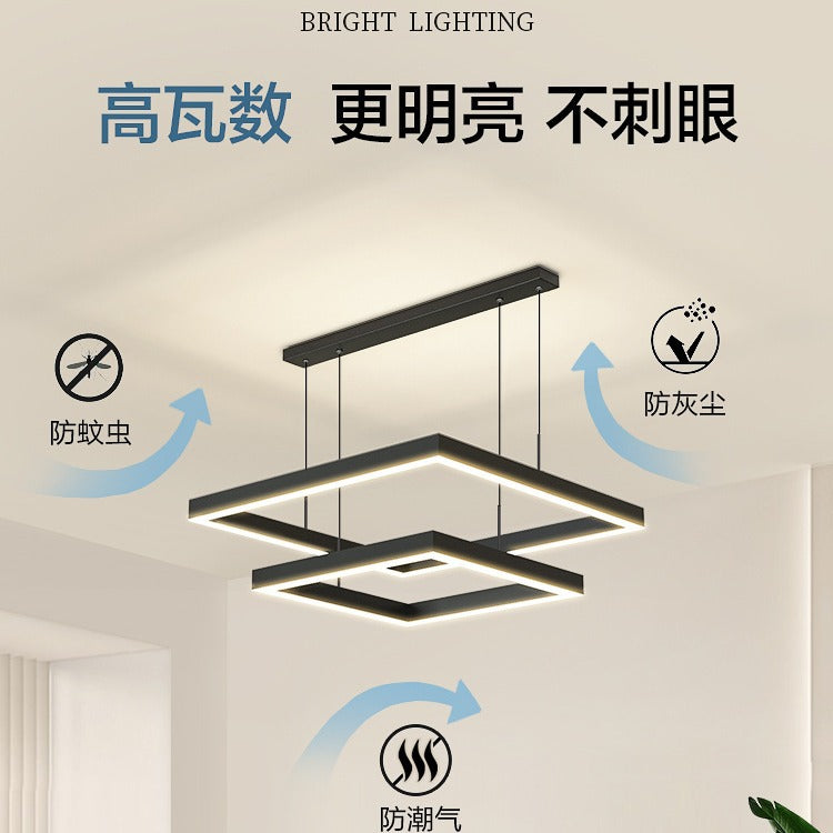 Nordic living room, chandelier, hall light, dining room, master bedroom, household ceiling lights, large three-circle box, simple and modern