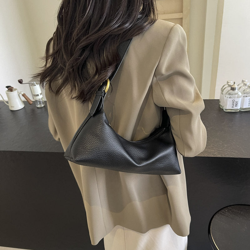 Retro niche design bag women's autumn and winter 2025 new trendy fashion shoulder underarm bag soft leather texture messenger bag