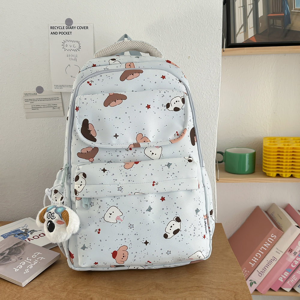 New arrival cartoon nicheeasiest for match school bag korean style girl bag style printing graffiti student women's backpack waterproof backpack