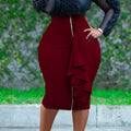 D315 in stock european and american clothing  autumn new arrivalfashion hip cover sexy silm zipper plus size african skirt