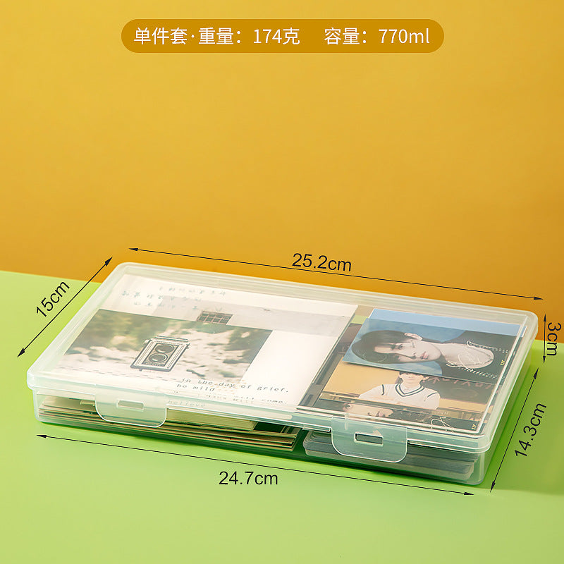 Game Card Storage Box with Lid Card Storage Box with Separator Sticker Badge Postcard Small Card Storage Box