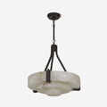 Reproduction vintage alabaster lang three-light chandelier - claw-shaped marble ceiling lamp for villas and living rooms