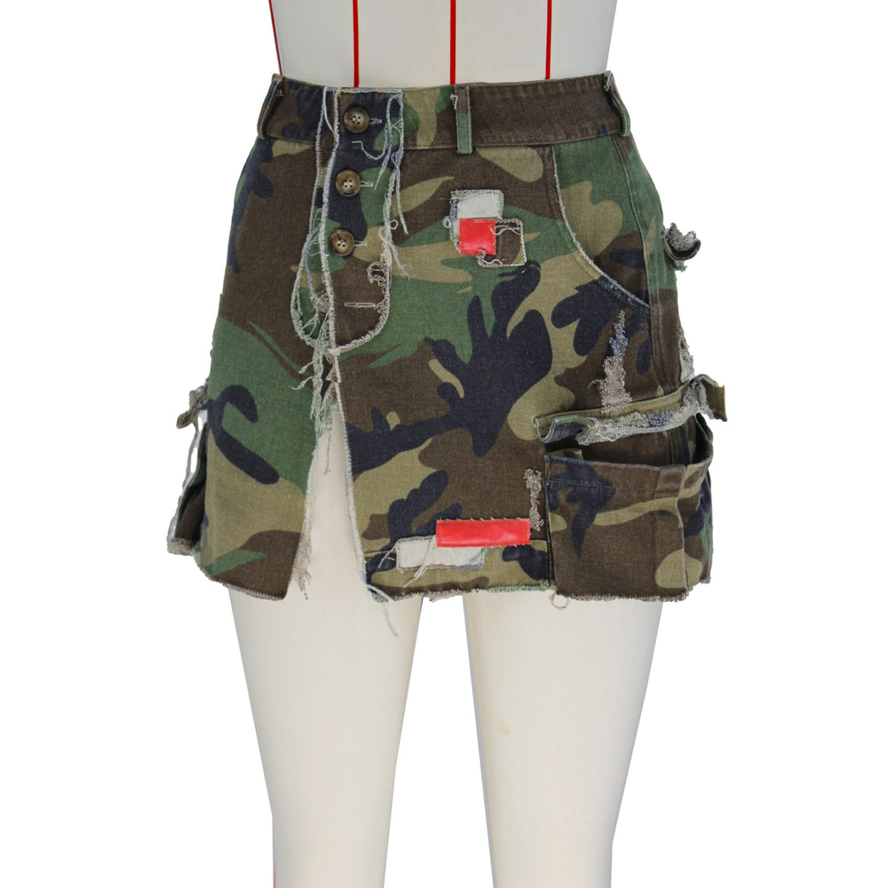 e-commerce: wholesale european and american women's clothing,  summer fashion, full-open mini skirts, midi skirts, camouflage patchwork pencil skirts