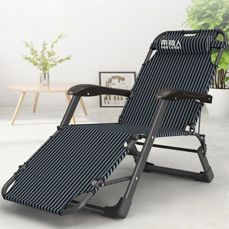 Nanjiren foldable bed nap for home lunch break portable office foldable recliner thickened bold balcony casual chair
