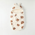 Newborn baby autumn/winter fleece-lined thickened anti-kick sleeping bag, newborn baby anti-startle swaddle, outdoor blanket, autumn season