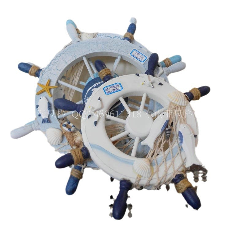 Mediterranean style rudder steering wheel living room window ornament wall hanging rudder rudder wall ornament wall ornament