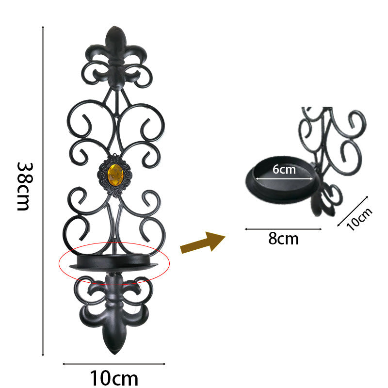 European retro minimalist wavy iron candle holder with electronic candles for a romantic ambiance in living room or dining table