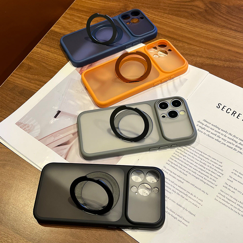 Magnetic rotating stand mobile phone case suitable for iphone17promax apple 16/15/14 anti-fall soft case wholesale