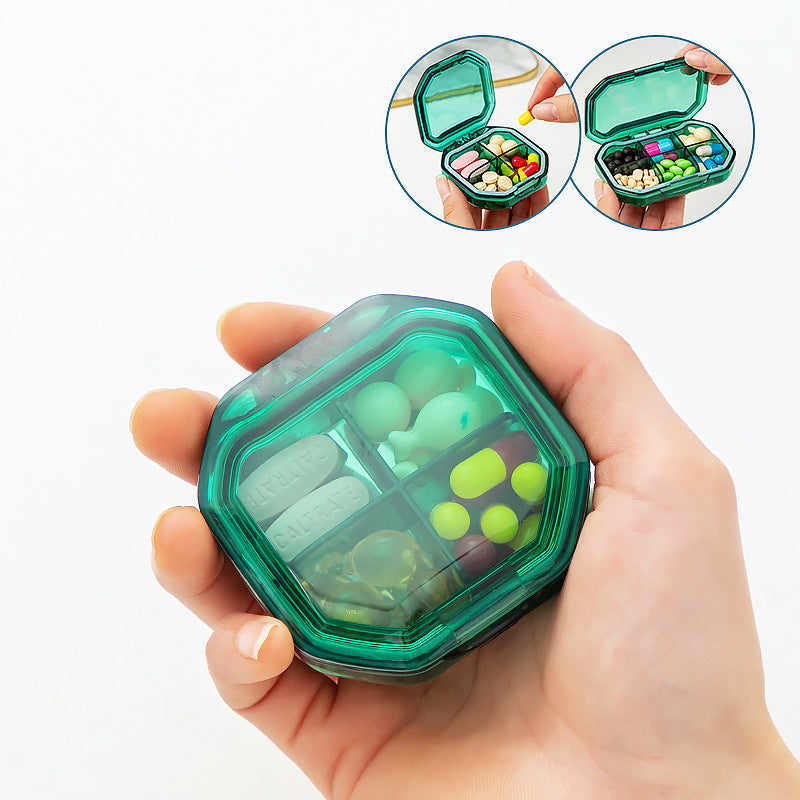 Medicine box divided into compartments Portable with lid sealed mini medicine box Plastic food grade medicine storage box Transparent