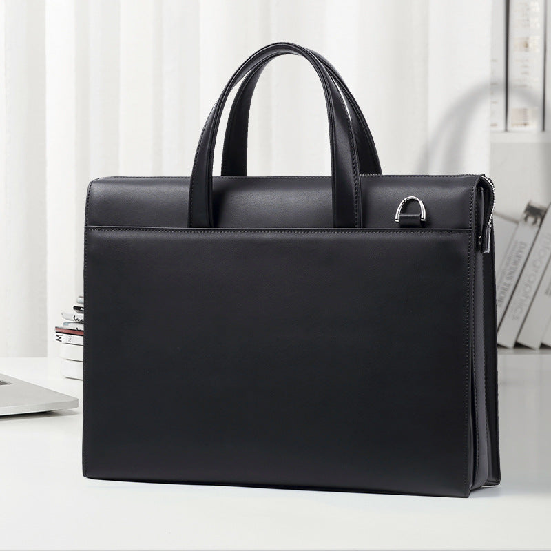 New handbag men's leather anti-theft combination lock men's computer briefcase multi-functional cowhide business men's bag