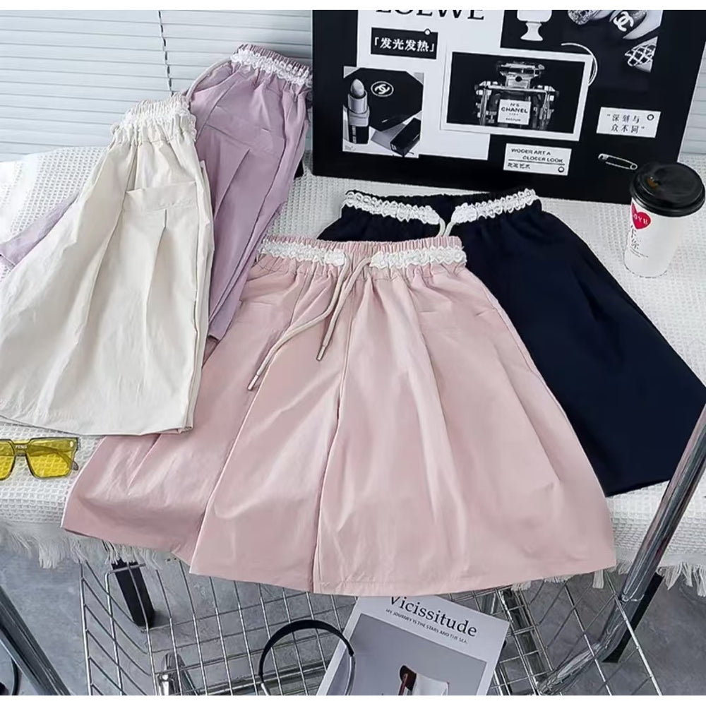 [counter quality] women's youthshortssummer thin style youthcasualhalf length pants light and breathable mid-pants