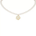 Gentle elegant camellia pearl necklace women's classy accessible luxuryniche style choker clavicle chain exquisite neck chain trendy